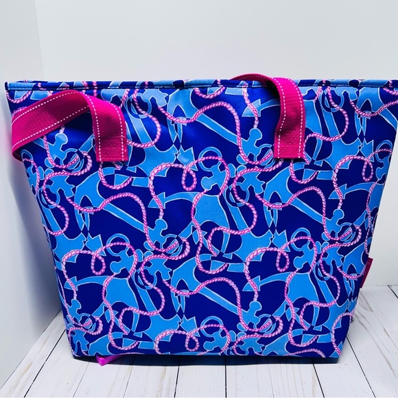 Lilly Pulitzer NWT Insulated Cooler Bag Booze Cruise Anchors Boating w/ Opener - Picture 7 of 10